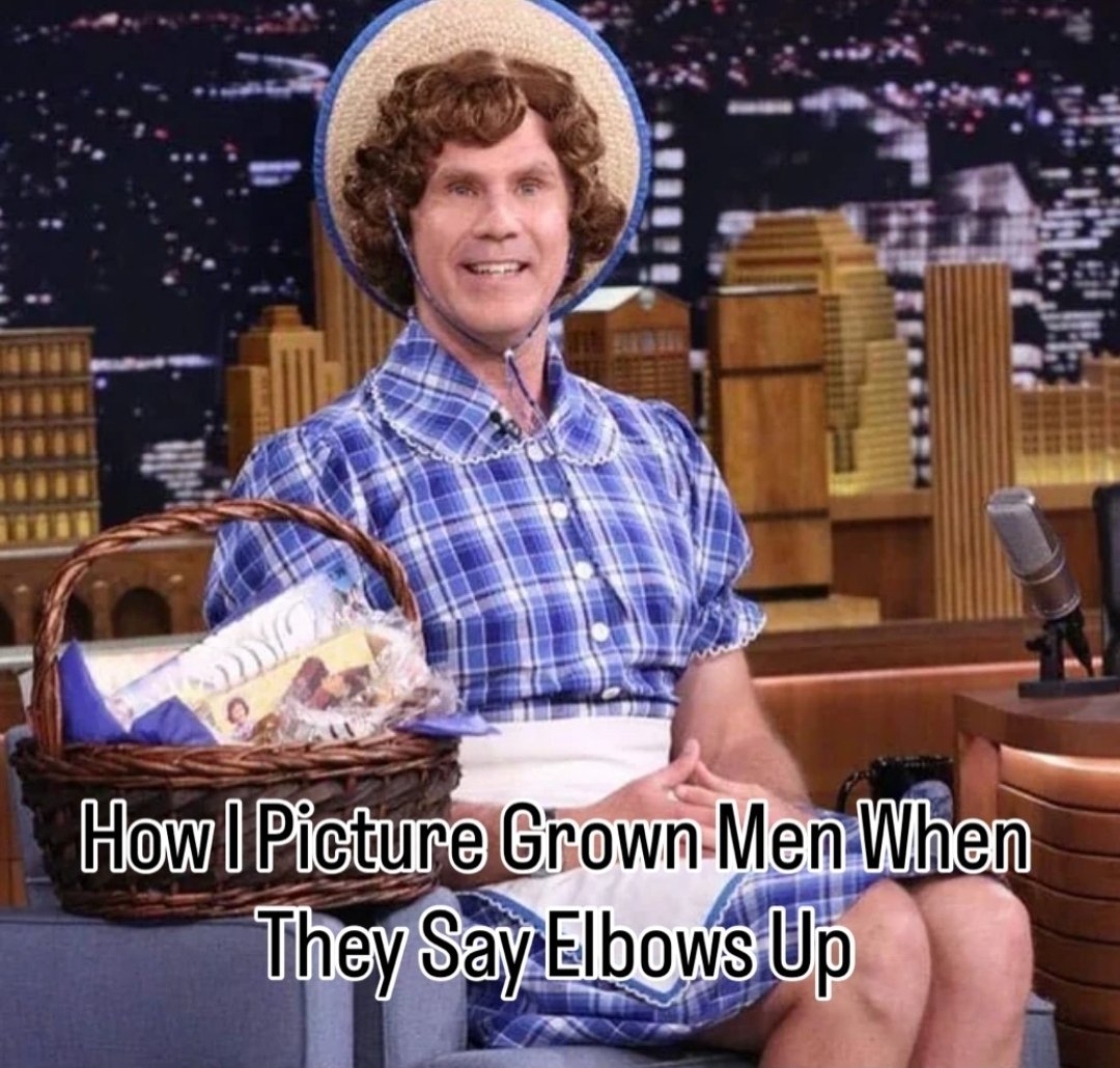 I still can't believe elbows up was even a thing. Being Canadian is embarrassing.