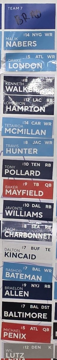 First fantasy draft of the year in the books, how'd i do? I'm unsure. Loved my first 2 picks, but RBs were flying off the board. I had the 7th pick in a 12 team league.