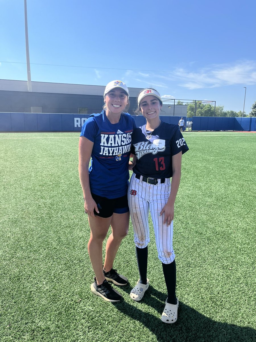 Thank you <a href="/KUSoftball/">Kansas Softball</a> for ANOTHER amazing camp! The feedback was great and I LOVED the campus. Got to see some old #RockChalk teammates, <a href="/BlakelyBarber4/">Blakely Barber</a> <a href="/EllaElizabethB/">Ella Boyer</a>. Thank you so much! 
<a href="/LauraHeberling/">Coach H</a> <a href="/JackNLucysDad/">Justin lewis</a> <a href="/CoachMcFalls/">Jen</a> <a href="/C_robertson10/">Cory Robertson</a> <a href="/blazeunited18/">Blaze United 18U</a> <a href="/BlazeFastpitch/">Texas Blaze</a>