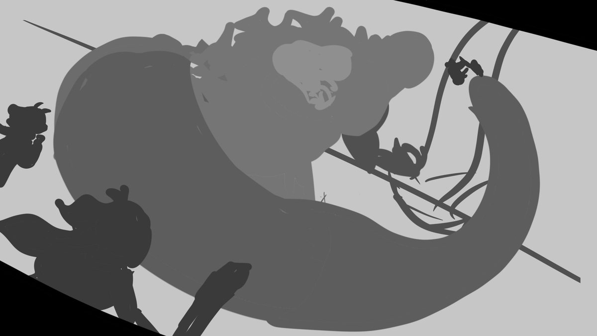 “The king of the monsters blocks the fountain” (wip)