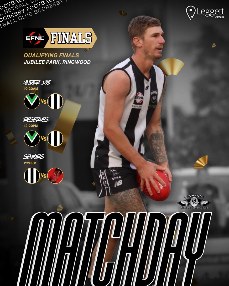 It’s Qualifying Final time! 🏉

See you at Jubilee Park for a great day of FINALS footy 🔥 

Go Scores! 🖤🤍