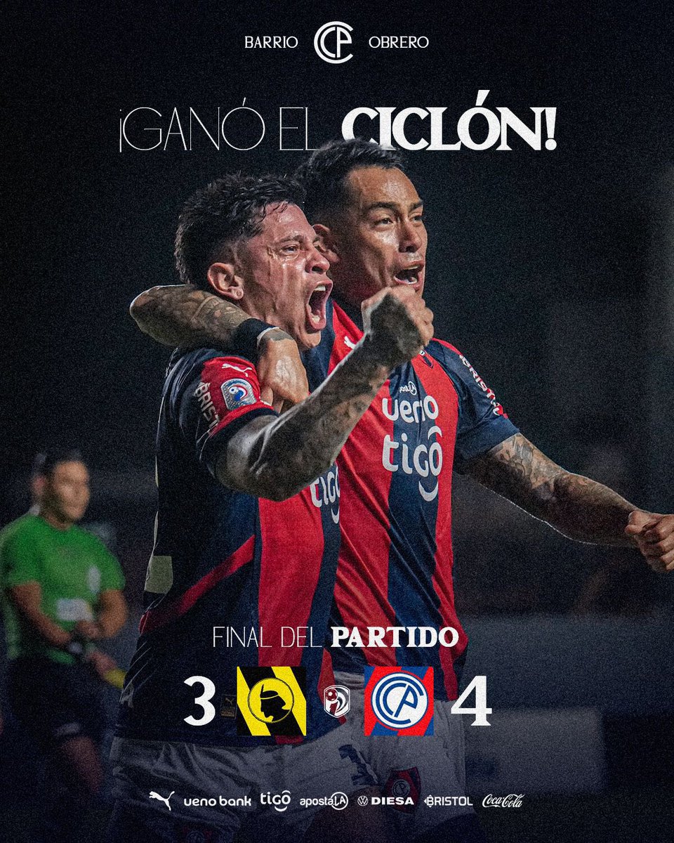 analisisAM's tweet photo. Tras una dura derrota por Copa Libertadores, Cerro Porteño logró un triunfo vital y clave ante Guaraní que le permite afianzarse en la cima de la tabla. 

Fue un 4-3 con muchos errores defensivos y giros de guion que analizaremos en minutos, por @Launionam. 

Atentos. https://t.co/oisEf4QS2D