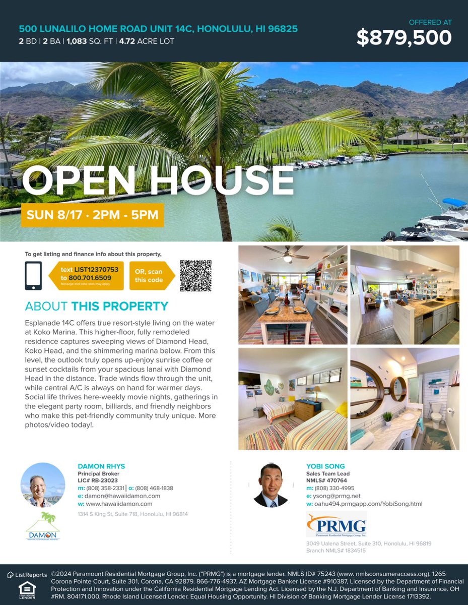 yukin171's tweet image. 💎Just Listed💎

500 Lunalilo Home Road Unit #14C, Honolulu, HI 96825. 1,202 Sqft (Included Lanai 119 Sqft), Fee Simple $879,500

💎新着物件💎

500 Lunalilo Home Road Unit #14C, Honolulu, HI 96825. 土地所有権物件 $879,500

portal.onehome.com/en-US/share/11…

#justlisted  #hawaii #ハワイ