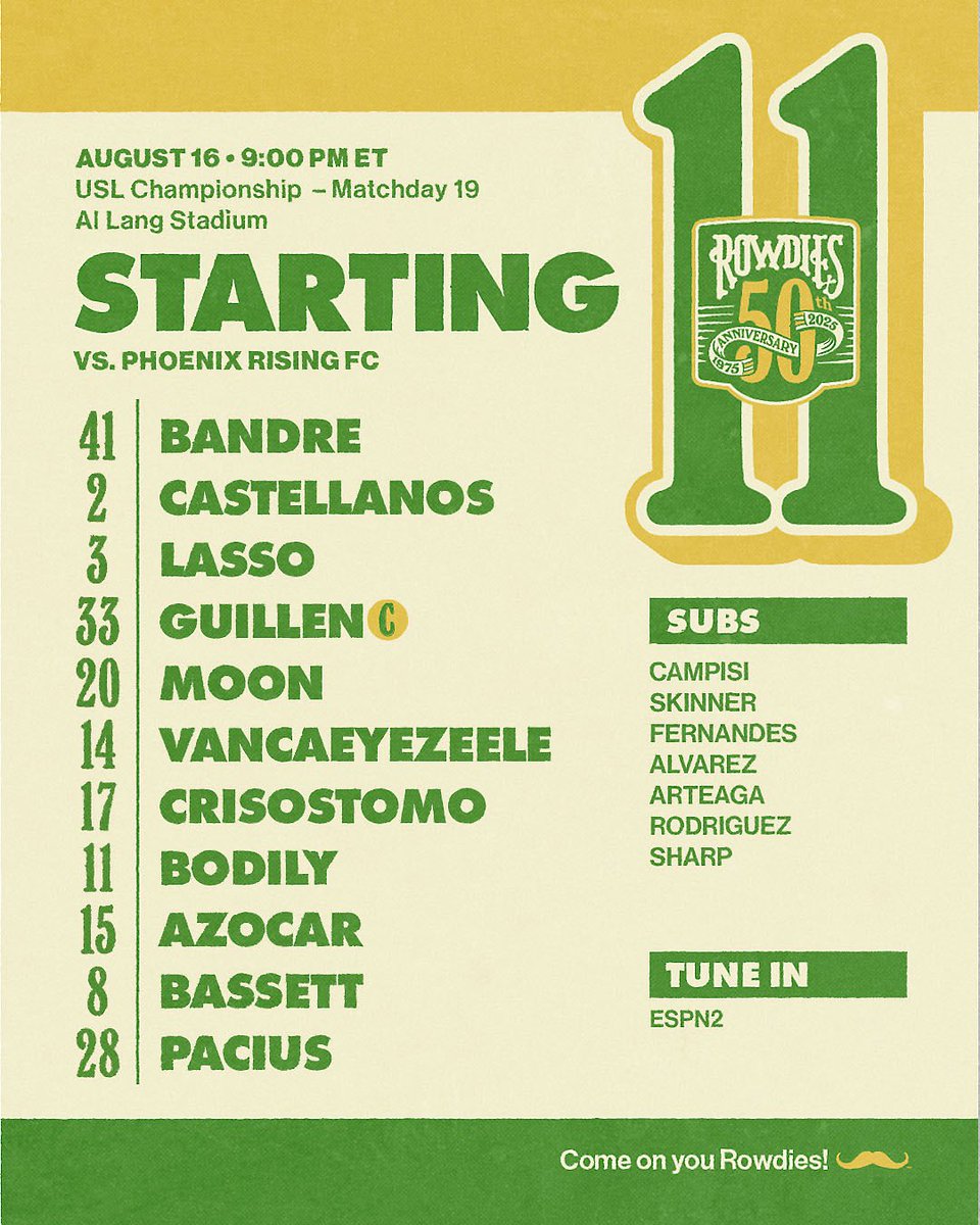 Introducing Tonight’s Starting XI 🟢🟡 

🔰 #TBRvPHX