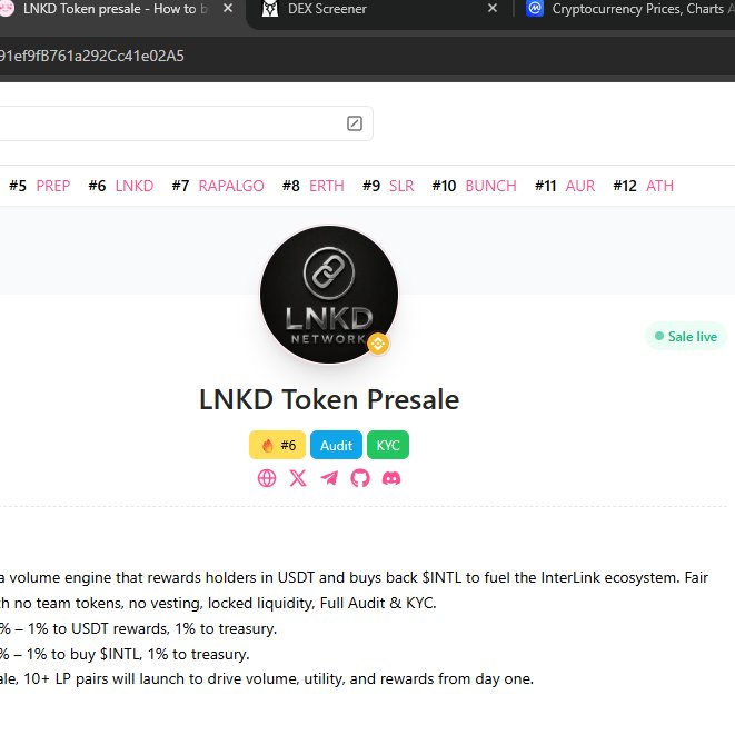 LNKD_Networks (@lnkd_networks) on Twitter photo Lfg #6 on <a href="/pinkecosystem/">PinkSale (Pink Ecosystem)</a> we are trending and building!!!! $LNKD <a href="/BNBCHAIN/">BNB Chain</a> <a href="/InterLinkAll/">InterLink</a> <a href="/LNKD_Networks/">LNKD_Networks</a> 🫡💯🔗 Lfg #6 on <a href="/pinkecosystem/">PinkSale (Pink Ecosystem)</a> we are trending and building!!!! $LNKD <a href="/BNBCHAIN/">BNB Chain</a> <a href="/InterLinkAll/">InterLink</a> <a href="/LNKD_Networks/">LNKD_Networks</a> 🫡💯🔗