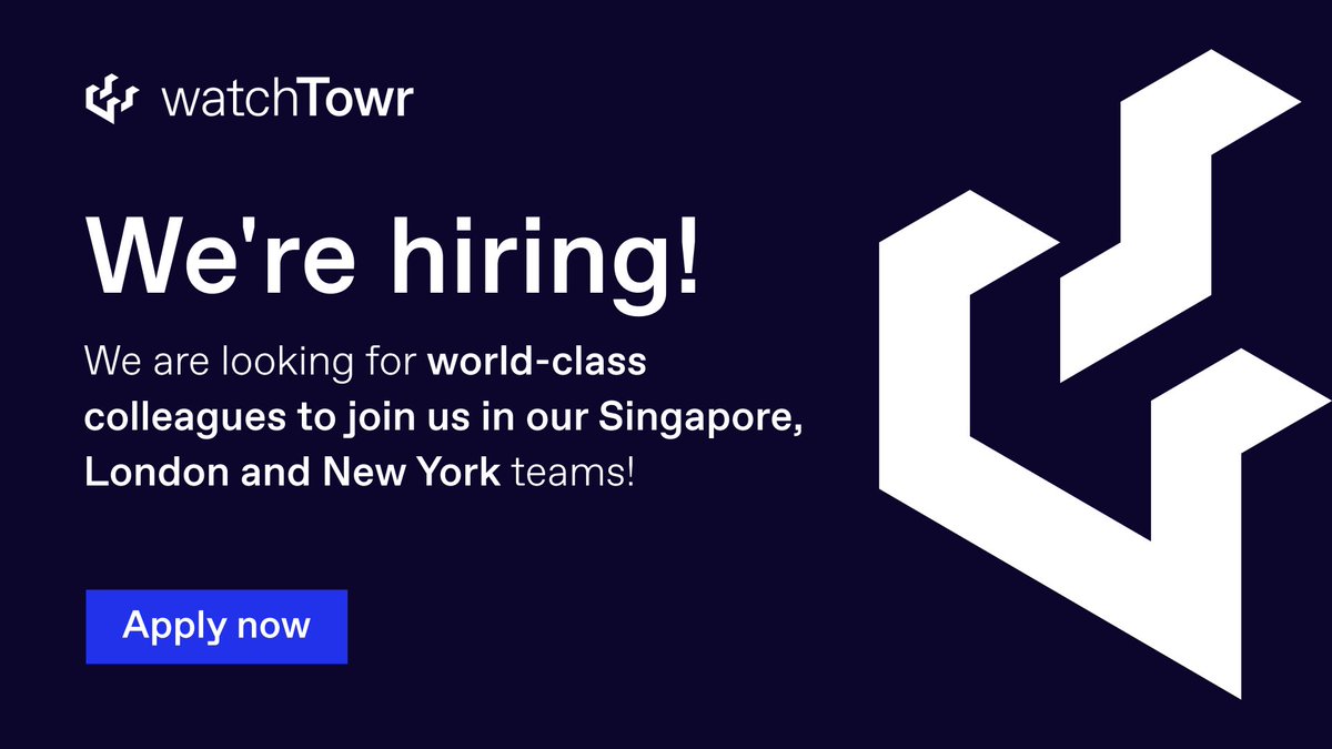We’re expanding the phorce globally - and within watchTowr Labs, we’re always hiring. We’re looking for hands on skills, drive, aggression and most importantly: a passion to hack the planet. 

We’ll ignore your certs. If you fit the prophile, you’ll figure out how to contact us.
