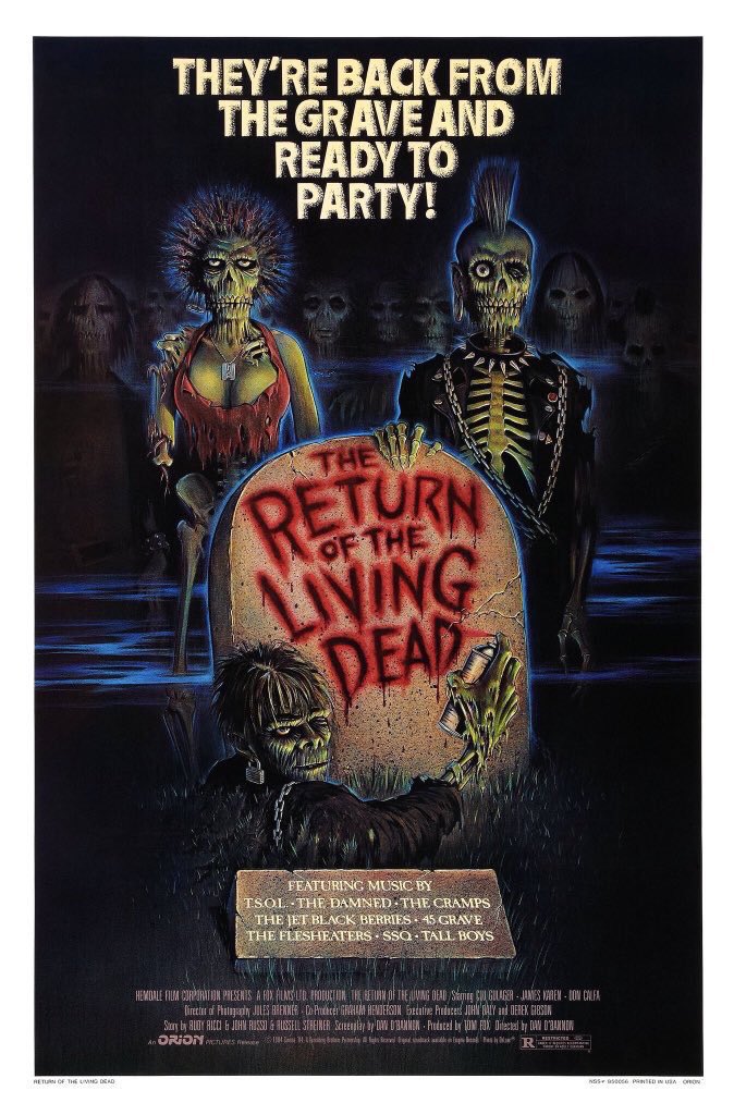 FilmNewsNos's tweet image. 🎬MOVIE HISTORY: 40 years ago today, August 16, 1985, the movie ‘The Return of the Living Dead’ opened in theaters!

#CluGulager #JamesKaren #DonCalfa #ThomMathews #BeverlyRandolph #MiguelANunezJr #JohnPhilbin #JewelShepard #LinneaQuigley #MarkVenturini #JonathanTerry