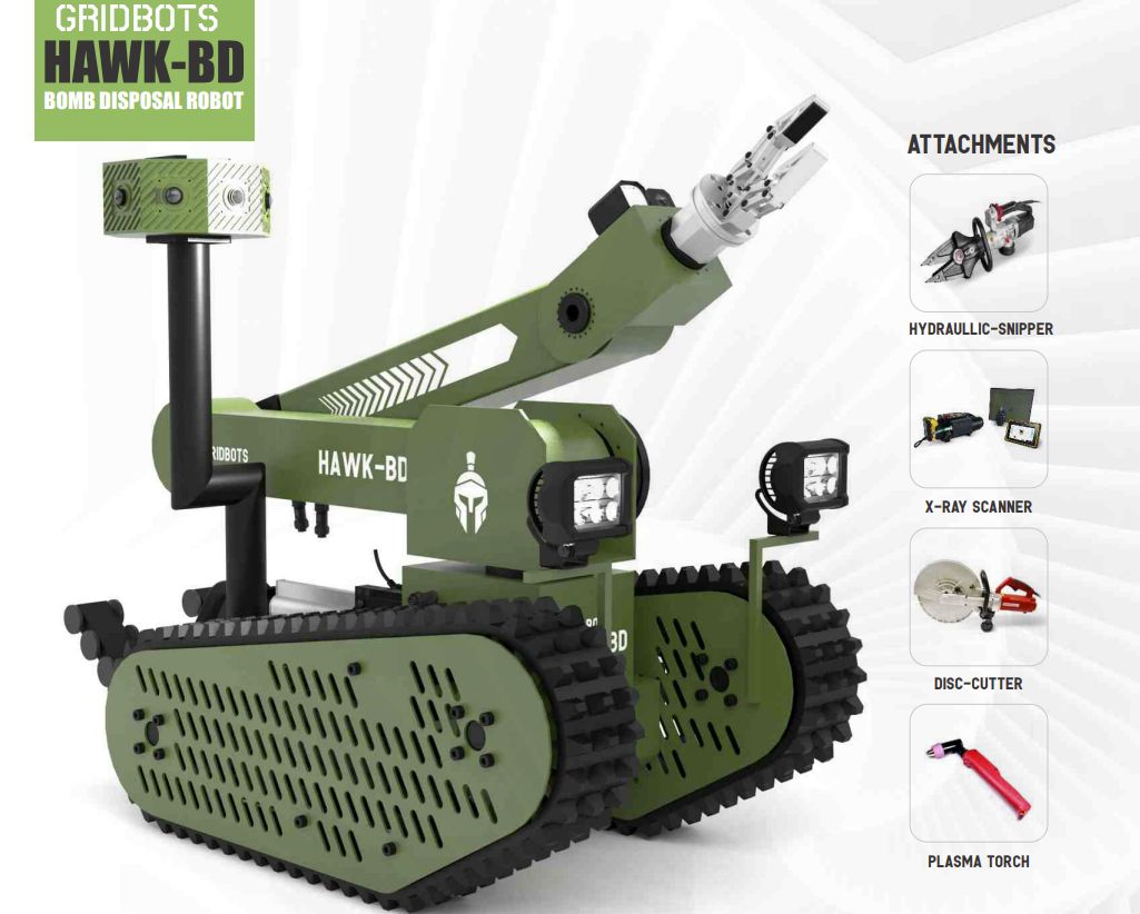 Gridbots's tweet image. Robots which avoid 100% risk with 0% failure !

For our armed forces - Tirelessly - Non-Stop !

Visit: gridbots.com/gridbots_hawk.…

#gridbots #iedrobot #bombdisposalrobot