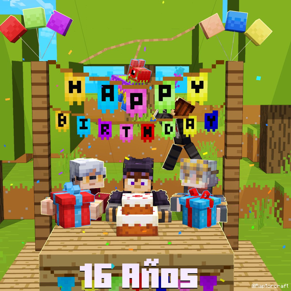 Render por mi cumple que fue hace 3 días :D, 

#Blockbench #minecraft 
#render <a href="/cmlcreators/">CML (Comunidad de Minecraft Latam)</a>