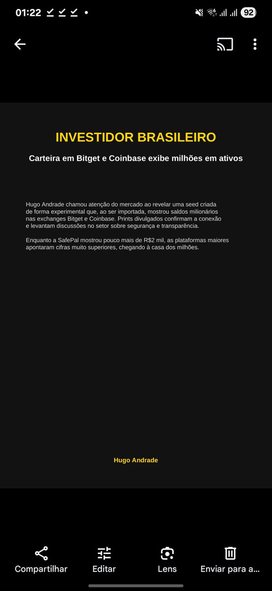 andraderj32's tweet photo. 🚨 Release oficial — Hugo Andrade em destaque no mercado cripto internacional.
Detalhes completos no release abaixo 👇 https://t.co/GSkafCNLnk