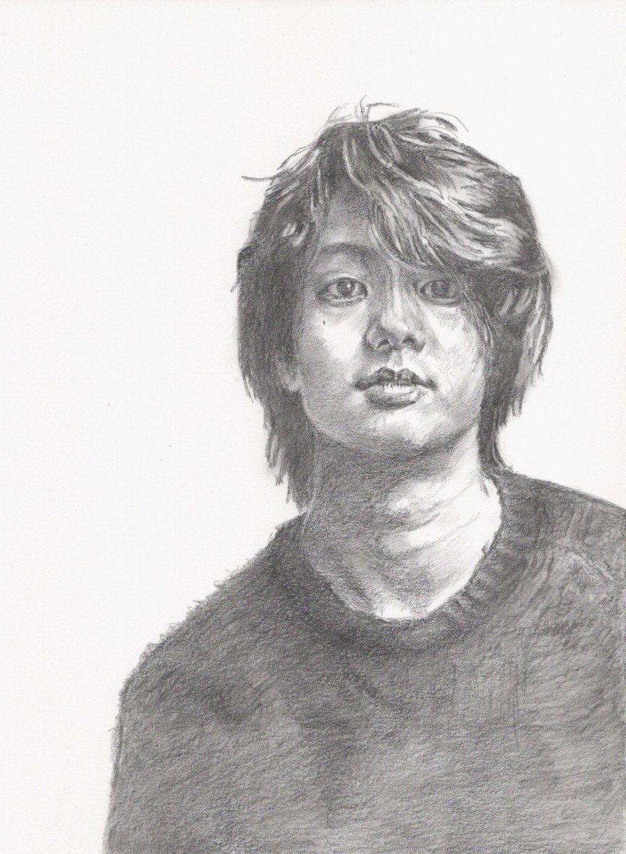 kazuhok3333's tweet image. タイトルは＜有為＞です。＃伊藤健太郎　＃鉛筆画