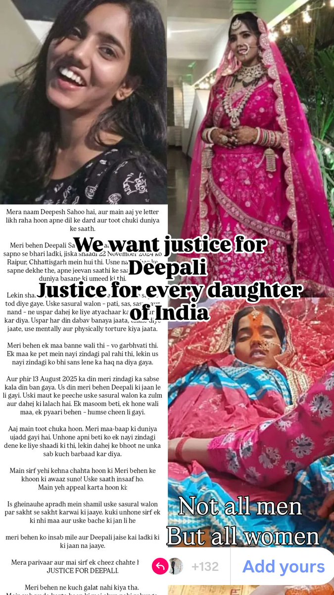 kumar2792004's tweet photo. @WCDCgGov @ChhattisgarhCMO @DPRChhattisgarh @LaxmiRajwade21 We want justice for deepali
Case (Police Thana Tikarapara Raipur)
पुलिस थाना टिकरापारा रायपुर
#justice https://t.co/3Yw0UIg7cD