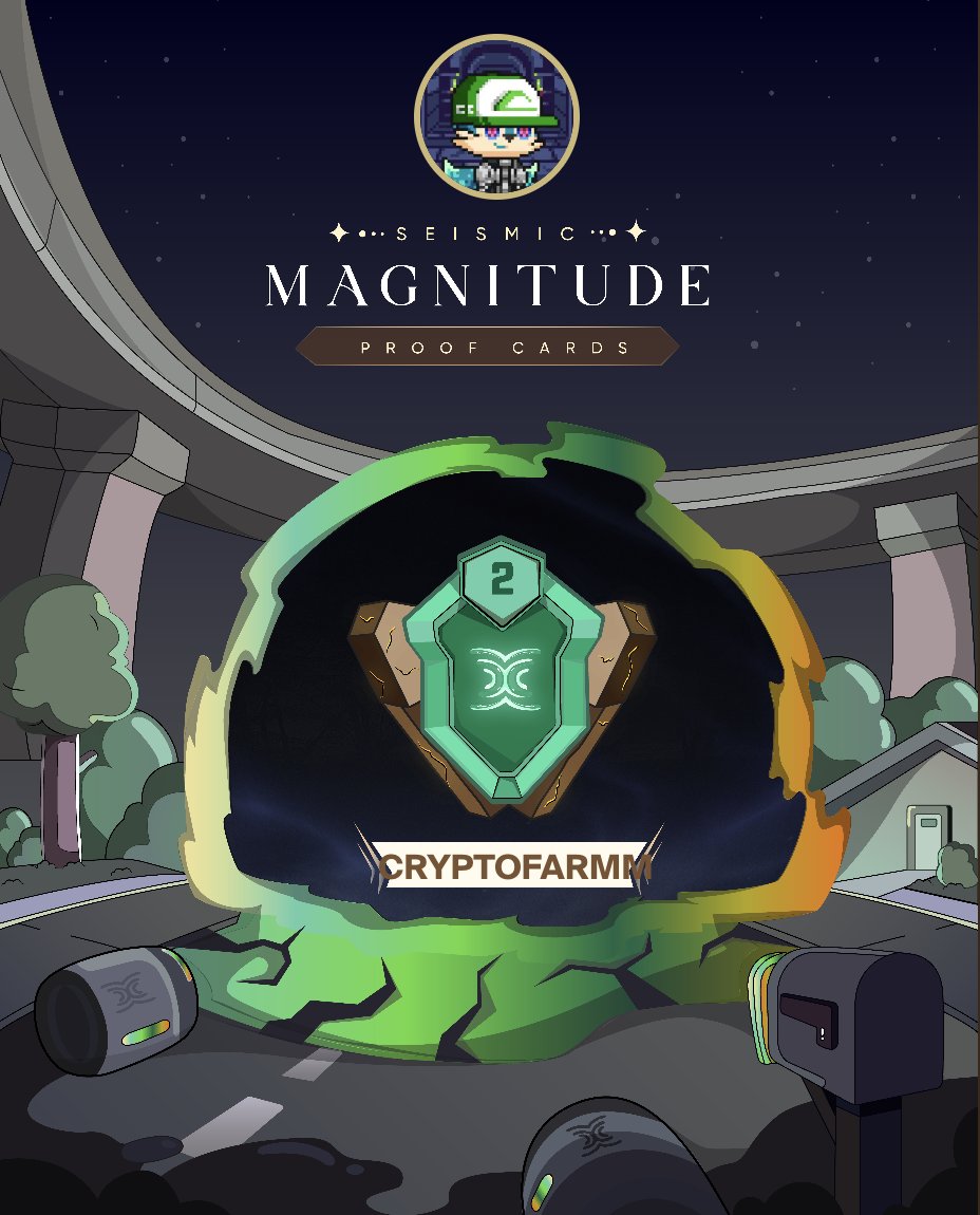 cryptofarm03's tweet photo. Here’s my #MagnitudeCard in @SeismicSys !

Super happy to be part of this community and to grow together with all of you! https://t.co/1f3A1QV2wX