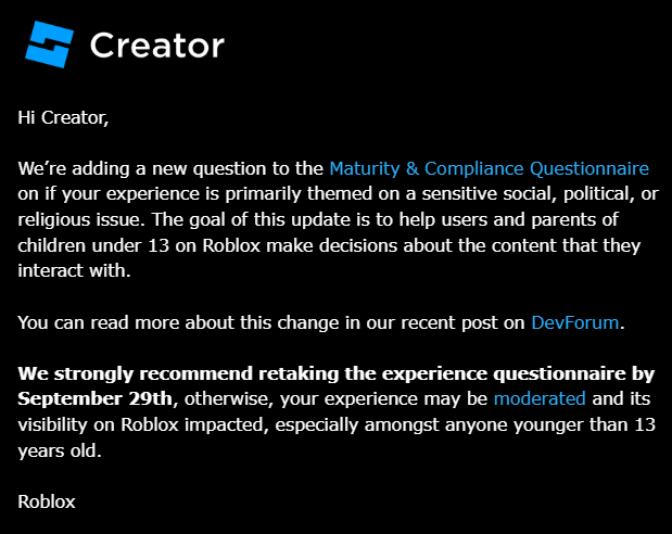 Looks like roblox is taking action