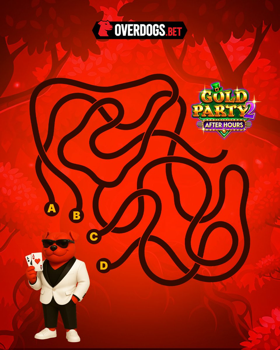 Our Overdogs mascot got lost on the way to the Gold Party, can you help him find the right path? ☘️

Comment your guess with your ODB userID

Three lucky winner who picks the correct path will score a  prize! 🔥