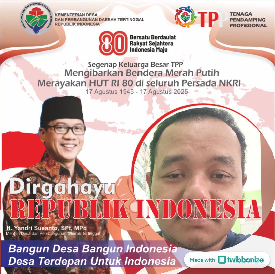 SyafiudinK's tweet photo. @prabowo @YandriSusanto27 @ahmadrizapatria

#TPPKibarBenderaMerahPutih
#TPPDirgahayuRI80
#BangunDesaBangunIndonesia 
@kemendespdt @bpsdmkemendesa https://t.co/LZbus03wfD