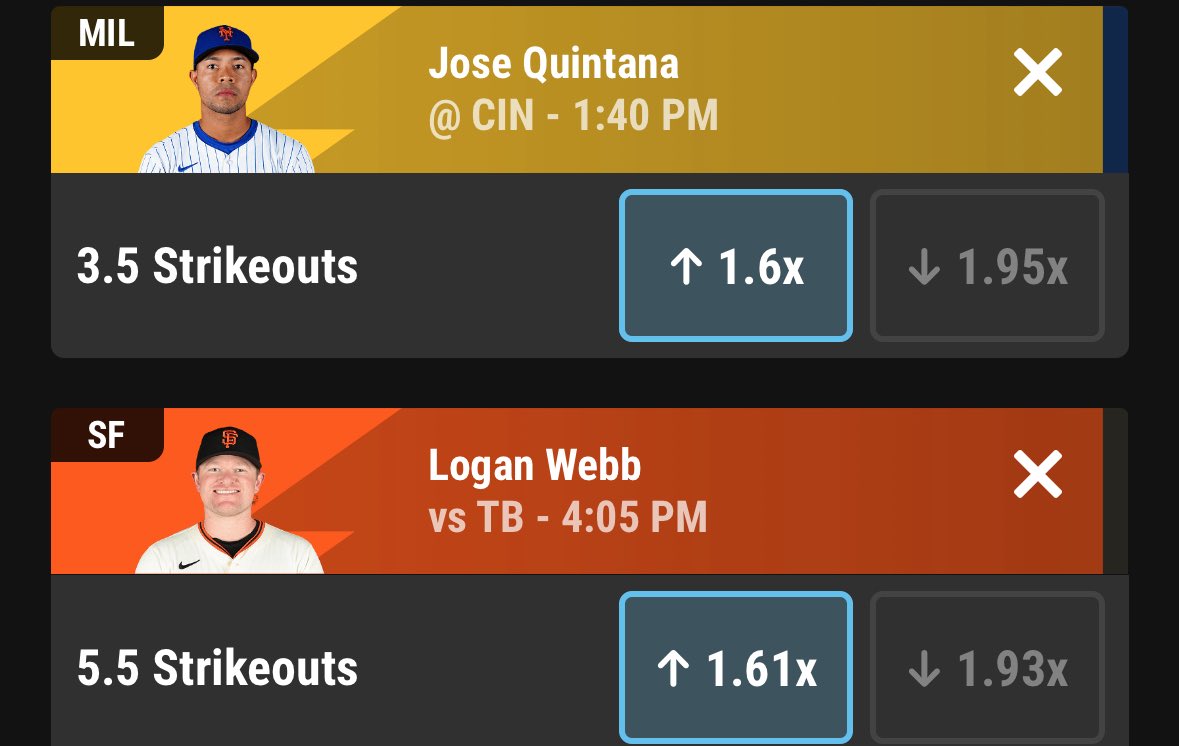 Peter Parlay (@peterparlays) on Twitter photo 4 MLB Pitcher Prop Plays
Mix and match these pitchers on <a href="/BoomFantasy/">Boom Fantasy</a>
Sing up using this link and code PeterParlay for up to 100$ risk free first entry
boomdfs.app.link/PETERPARLAY
<a href="/propsdotcash/">Props.Cash</a> for the research
#Prizepicks #GamblingTwitter #GamblingX 4 MLB Pitcher Prop Plays
Mix and match these pitchers on <a href="/BoomFantasy/">Boom Fantasy</a>
Sing up using this link and code PeterParlay for up to 100$ risk free first entry
boomdfs.app.link/PETERPARLAY
<a href="/propsdotcash/">Props.Cash</a> for the research
#Prizepicks #GamblingTwitter #GamblingX
