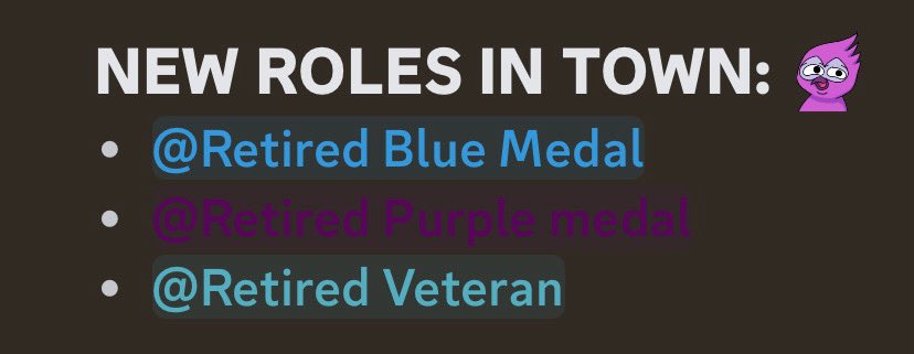 Tema (@temamonad) on Twitter photo Wowwwwwwww🔥🔥🔥🔥
New roles have appeared in <a href="/the10kSquad/">The 10k Squad</a> . If you have a blue medal, a purple medal or the title of veteran, then great news for you. Now you can lose them. Your task is to do nothing.
Good luck. Bye. 💜 Wowwwwwwww🔥🔥🔥🔥
New roles have appeared in <a href="/the10kSquad/">The 10k Squad</a> . If you have a blue medal, a purple medal or the title of veteran, then great news for you. Now you can lose them. Your task is to do nothing.
Good luck. Bye. 💜