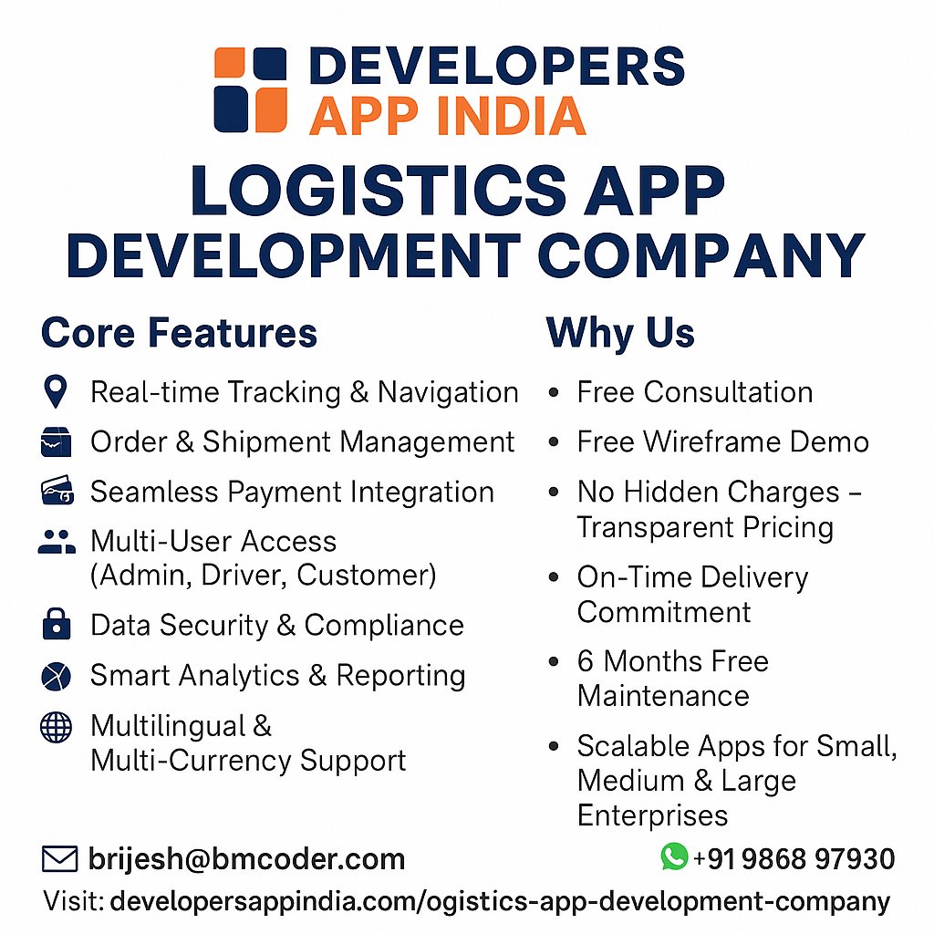 appdevelopers01's tweet image. 🚛✨ Transform Your Logistics Business with Developers App India ✨🚛
We design & develop powerful logistics apps that make your business smarter, faster, and more efficient.
#LogisticsApp #LogisticsSolutions #DevelopersAppIndia #LogisticsBusiness #TechForLogistics