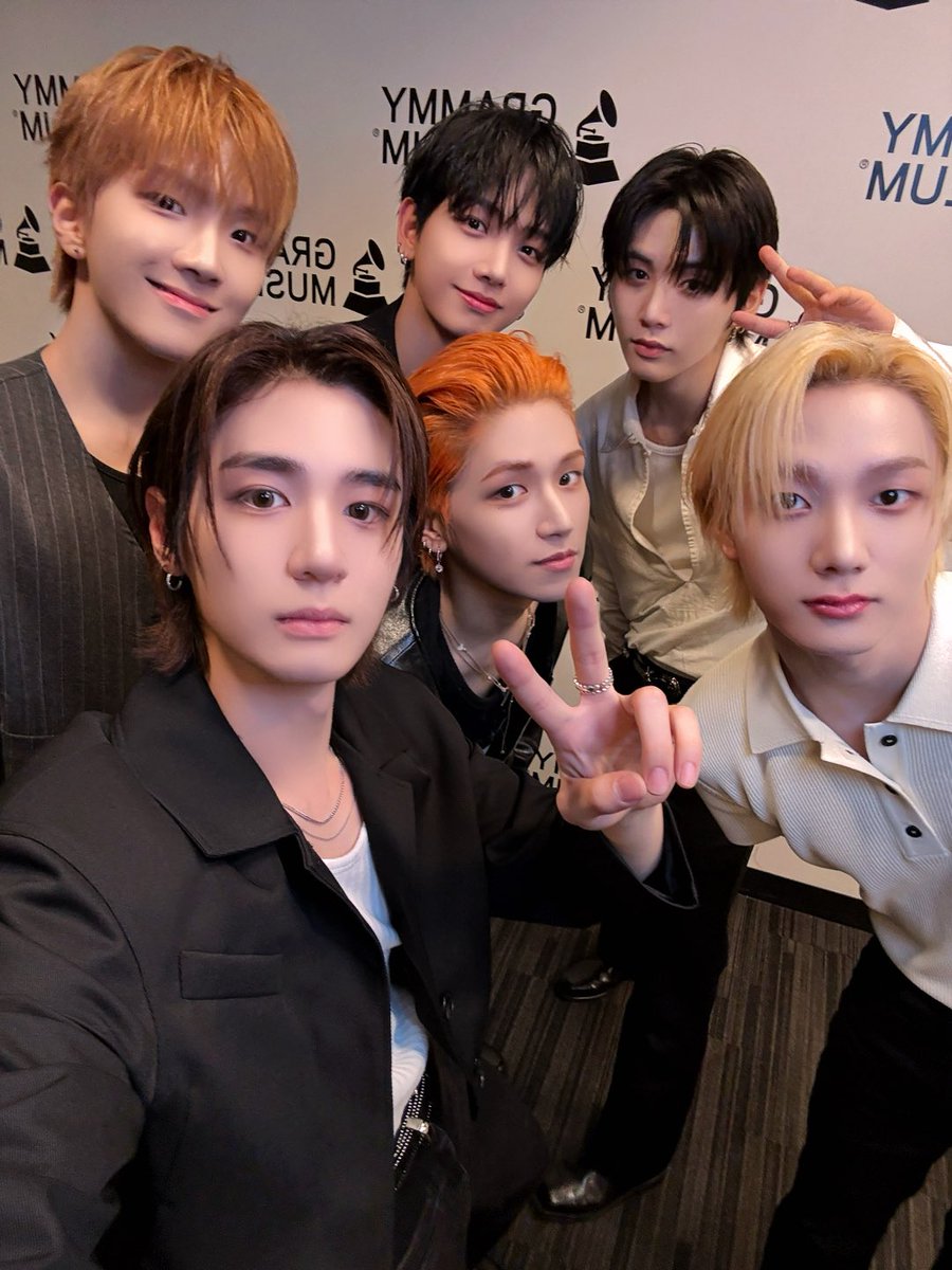 BOYNEXTDOOR before their performance at the Grammy Museum in Los Angeles.
