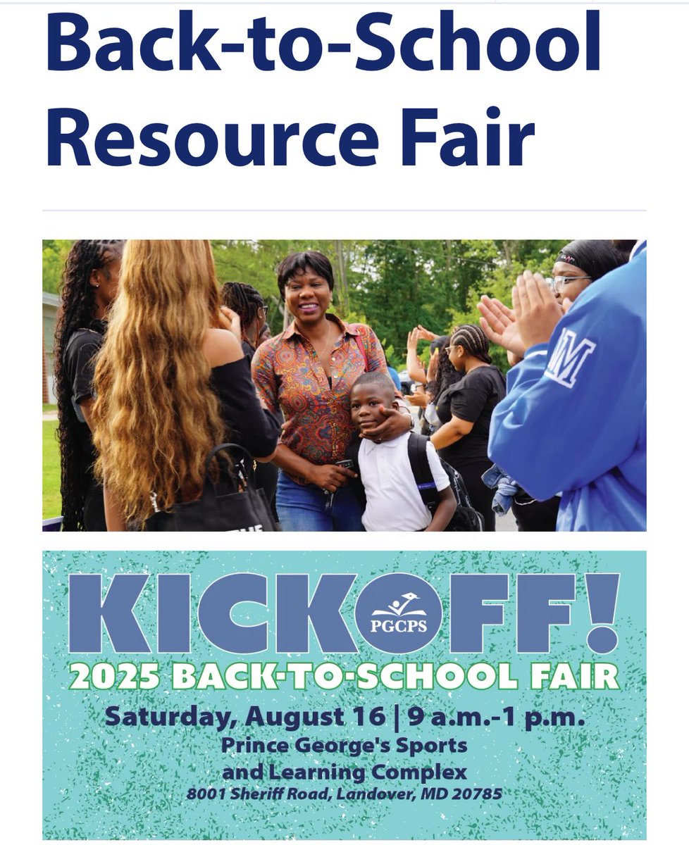 LawrenceTWillia's tweet image. An amazing time was had at today’s Back-To-School Resource Fair. PGCPS delievered book bags filled with supplies for our scholars. In addition, several PGCPS offices and partners informed parents of the plethora of supports for families to flourish SY 2026! 
#PGCPSProud #ProudAP