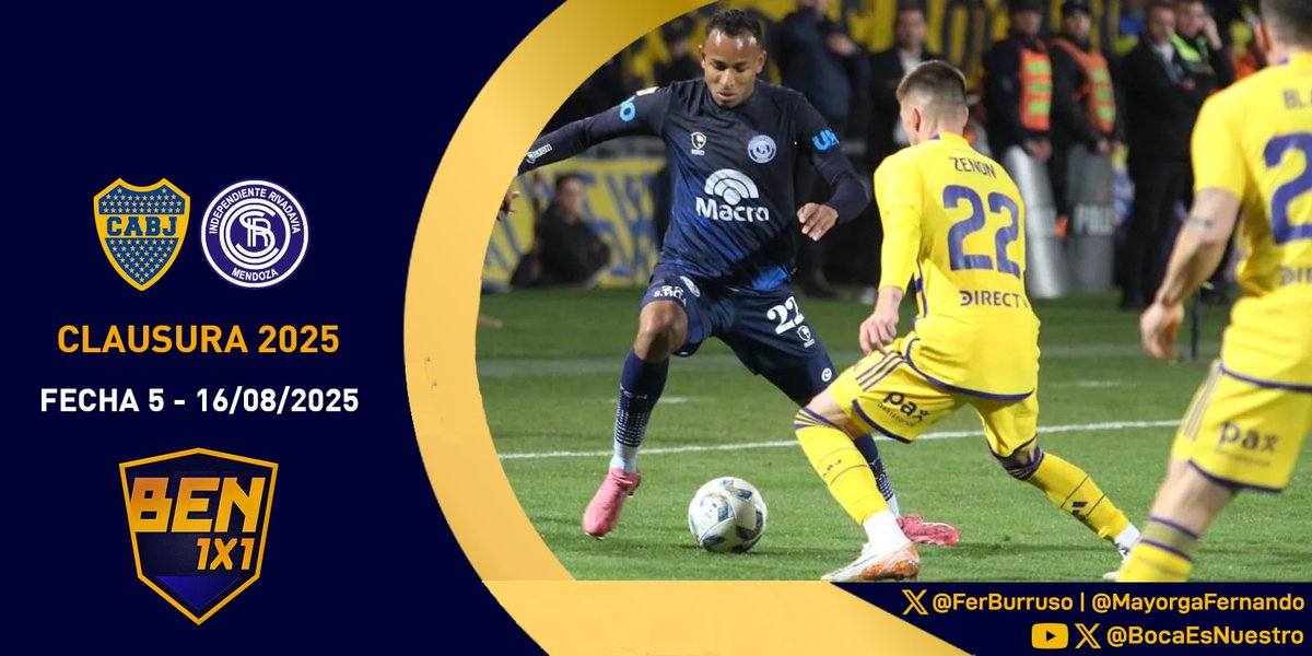Boca Es Nuestro (@bocaesnuestro) on Twitter photo #MañanaJuegaBoca
El Xeneize enfrenta a Indep. de Rivadavia en Mendoza en búsqueda de cortar la racha negativa.
Todo el post partido lo vivís en #Ben1x1, desde las 22.30 con el análisis de <a href="/FerBurruso/">Fan Fabra - Me vibra el corazón y no el celular</a> y <a href="/LincolnBarrow/">Ezequiel Elizari 🧉 🥩 🇸🇪</a> en vivo por youtube.com/BocaEsNuestro y twitch.tv/BocaEsNuestro #MañanaJuegaBoca
El Xeneize enfrenta a Indep. de Rivadavia en Mendoza en búsqueda de cortar la racha negativa.
Todo el post partido lo vivís en #Ben1x1, desde las 22.30 con el análisis de <a href="/FerBurruso/">Fan Fabra - Me vibra el corazón y no el celular</a> y <a href="/LincolnBarrow/">Ezequiel Elizari 🧉 🥩 🇸🇪</a> en vivo por youtube.com/BocaEsNuestro y twitch.tv/BocaEsNuestro