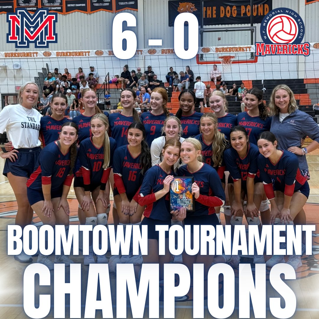 BoomTown Champions!
These girls went 6-0 on the weekend without dropping a single set! They brought home 1st place and some hardware back to Memorial High School. Such a good weekend for our Mavs! 
#TheStandard
#MavsOnTop