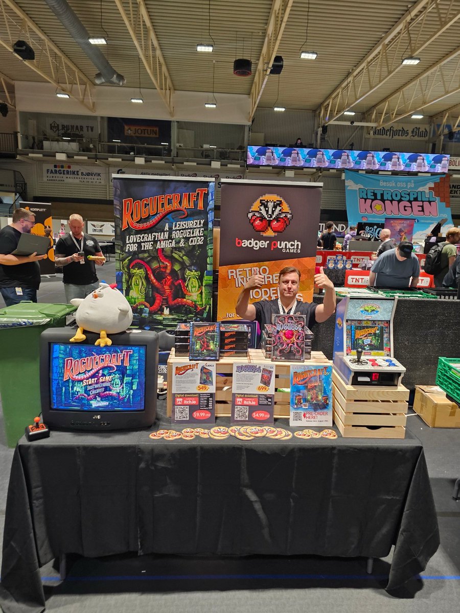 We're at Retromessa 2025 in Sandefjord, Norway this weekend.

We’re unfortunately completely sold out of Rogue 64 boxes but we have a good amount of Roguecraft Deluxe boxes for sale.

You can also try out Roguecraft DX releasing on Evercade at the end of the month.

#amiga