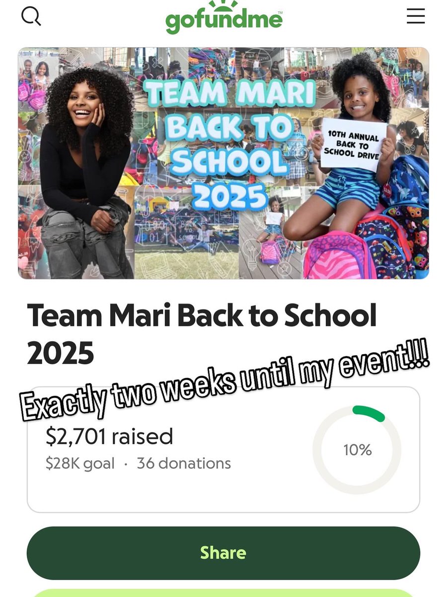LittleMissFlint's tweet photo. Exactly two weeks until my event and we have 107 backpacks sponsored so far. This time last year we were over 1,000 backpacks and working on sneakers. It only cost $28 to sponsor a backpack for a Flint kid. https://t.co/E7ZZGfCDQL