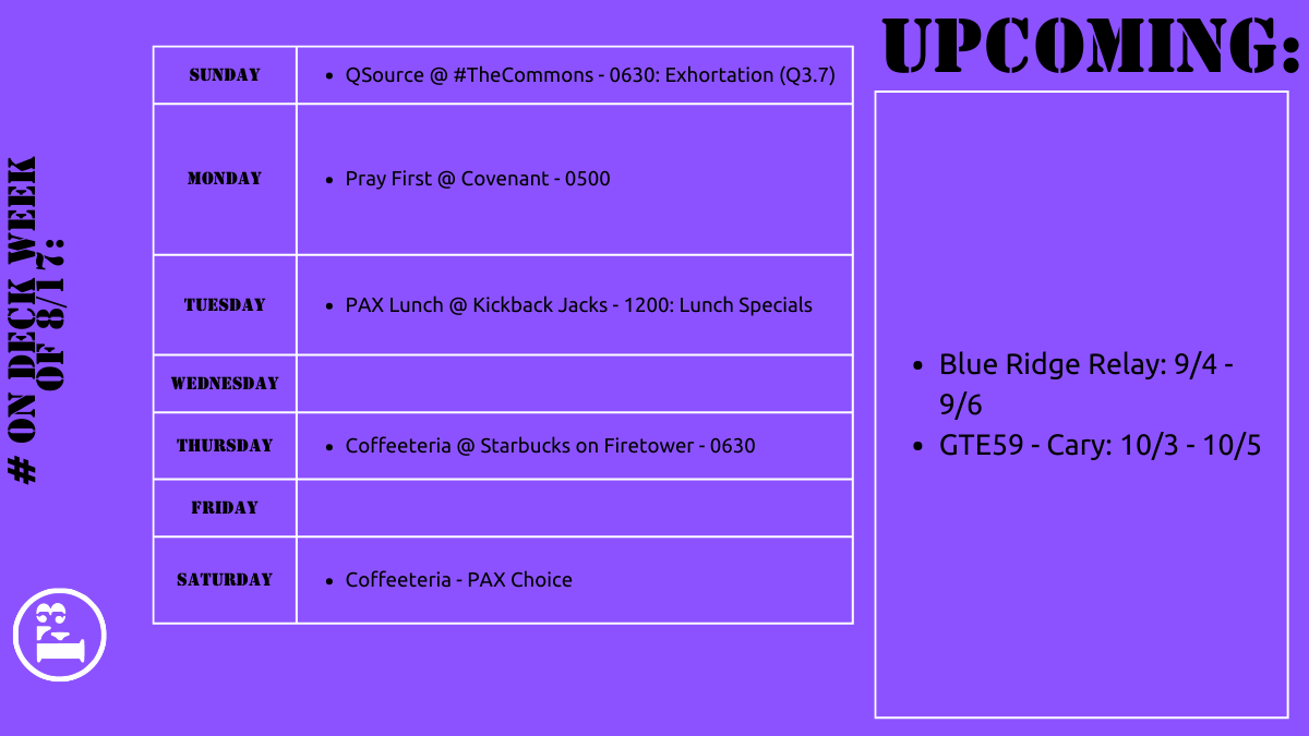 #ondeck this week in #f3enc!