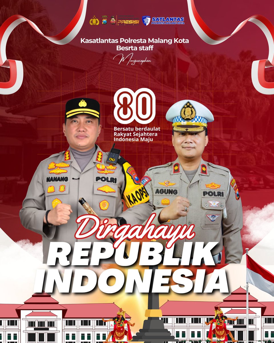 Dirgahayu Republik Indonesia 
Bersatu, Berdaulat, Rakyat Sejahtera, Indonesia Maju