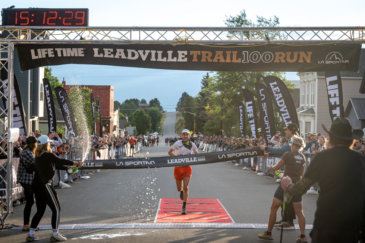 LTRaceSeries's tweet photo. David Roche, your 2025 Life Time Leadville Trail 100 Run presented by La Sportiva winner. David broke the record he set just last year, making the new course record at 15:12:30! His finish is 14:04 ahead of last year. https://t.co/w3MPPrxgyO