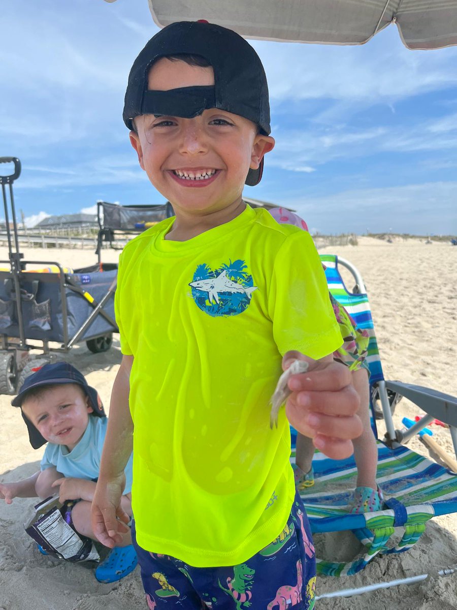 Caught the tiniest fish at the beach today 🐟 but don’t worry, when this little guy tells the story it’ll be about the giant that almost got away. 😆🌊 #BeachDay #FishTales