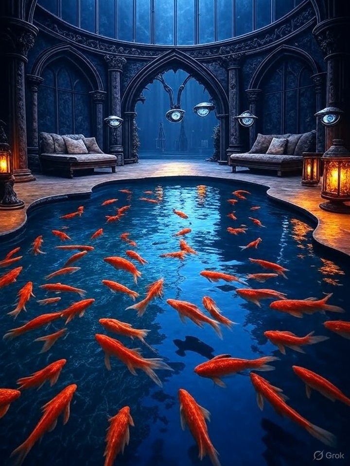 User's standard prompt quoted at UT1 2025-08-16T12:00:00 (Local: 08:00 EDT, Zulu: 12:00Z): "A breathtakingly intricate steampunk-inspired indoor sanctuary, illuminated by a harmonious blend of warm golden lights glowing neon blues and reds. At its center lies a crystalline