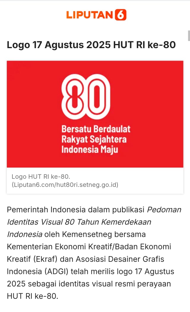 mari selalu Jaga Kesatuan Bangsa di hari kemerdekaan ini, berikut adalah logo 17 agustus 2025 hut ri ke 80,
dirgahayu republik indonesia, semoga jaya selalu 
#HUTKemerdekaanIndonesia