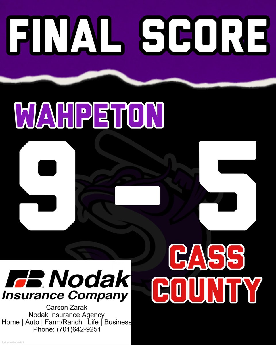 Wahpeton Wahppers (@wahppers) on Twitter photo The Wahppers defeat the <a href="/CatfishBallClub/">Cass County Catfish</a> in an exciting game! The Wahppers play in the AA ND state championship game tomorrow against Tolna! Time and field TBD due to potential rain tomorrow! The Wahppers defeat the <a href="/CatfishBallClub/">Cass County Catfish</a> in an exciting game! The Wahppers play in the AA ND state championship game tomorrow against Tolna! Time and field TBD due to potential rain tomorrow!
