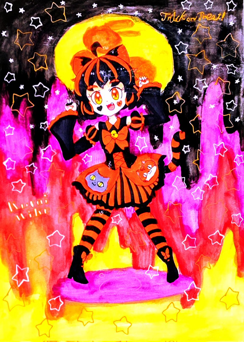 #創作クラスタさんと繋がりたい
#DokinTheWorld
#代理 
(っ'-')╮ =͟͟͞͞ ミケちゃん過去絵🐈‍⬛ﾌﾞｫﾝ