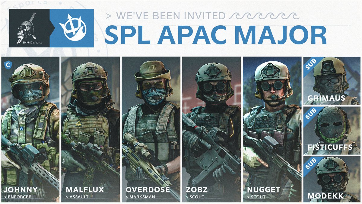We have been invited to the @SPL_Japan APAC MAJOR to compete against the best of the best.

Excited to see this team compete.

<a href="/TRDTJohnnysimm5/">TRDT-AussieBeardedSniper</a>, #Malflux , <a href="/GO_Xxe/">overdose_1A</a> , <a href="/itsZobz/">Brandon Carter</a>  , <a href="/TheNugget_AU/">Nugget</a> , <a href="/Matrix89174881/">Matrix</a> , <a href="/Modekk_/">Modekk</a> 

#RaiseYourTrident🔱 | #MakingWaves🌊