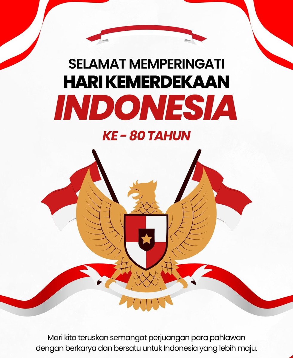 Dirgahayu Indonesiaku!
Semoga rakyatmu bisa segera merasakan makna kemerdekaan, dgn terwujudnya tujuan nasional! 🇮🇩🇮🇩