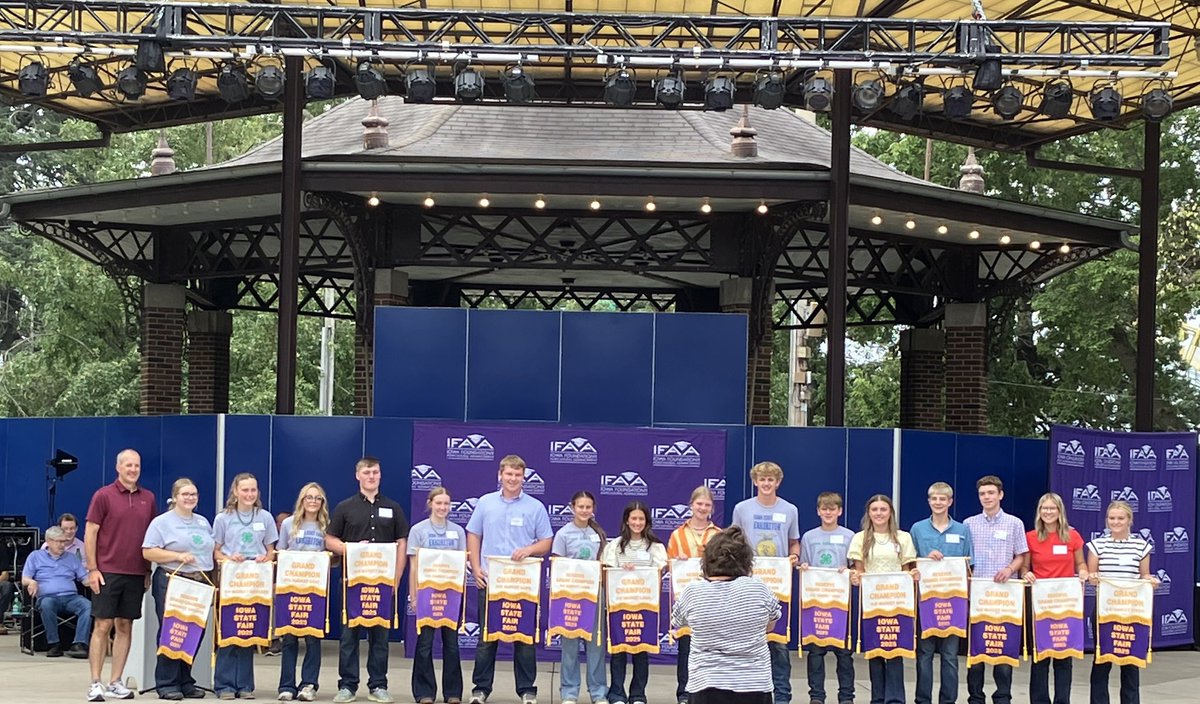 IADeptAg's tweet image. Congrats to all the students receiving scholarships at the Iowa Foundation for Agricultural Advancement ceremony &amp;amp; participating in the Sale of Champions today at the @IowaStateFair. Thanks to IFAA for its commitment to the future of Iowa youth &amp;amp; Iowa ag! #IowaStateFair