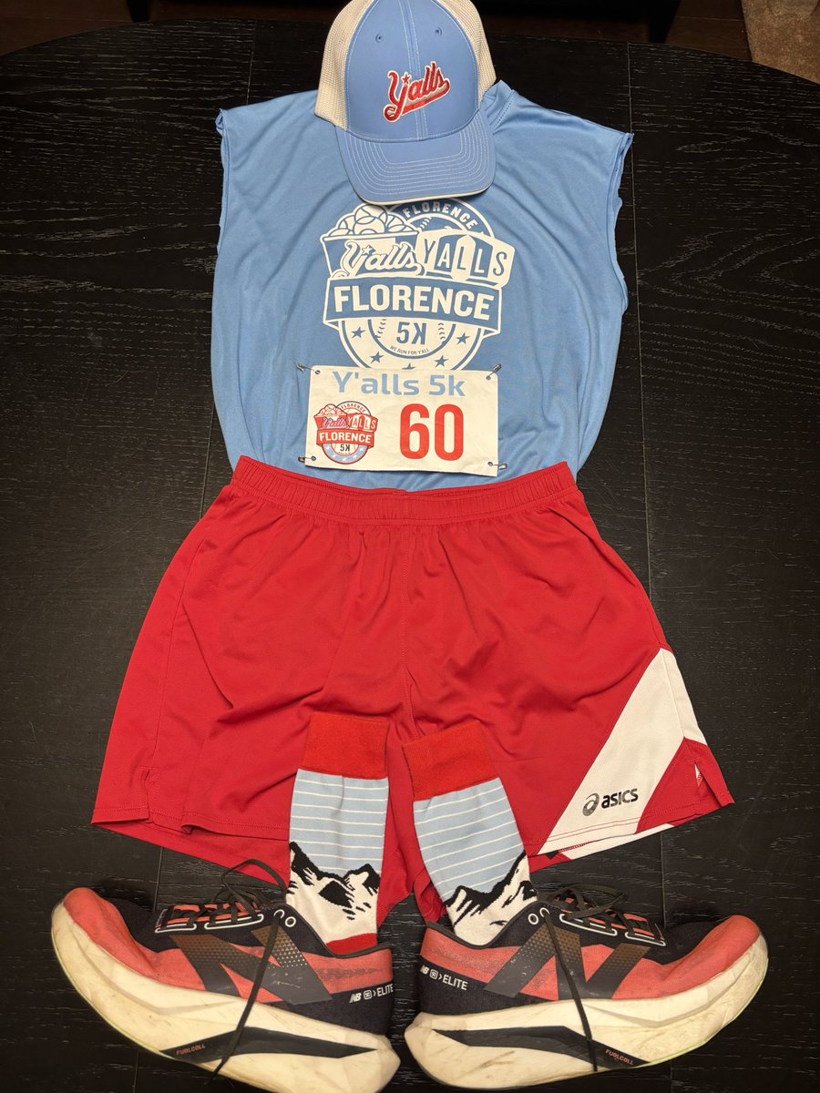 Let’s go Y’all <a href="/florence_yalls/">Florence Y’alls</a> 5K tomorrow 
#YallsToTheWall ⚾️ #run 🏃🏻 #fitness 💪