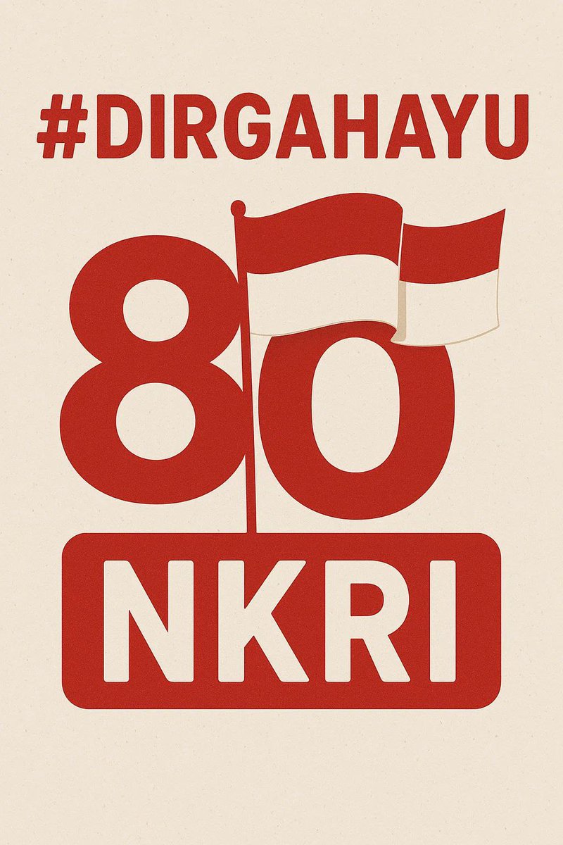 80 tahun Indonesia merdeka, 80 tahun perjuangan, 80 tahun semangat bangsa!
Mari kita jaga persatuan &amp; teruskan estafet perjuangan menuju Indonesia emas 💫
Dirgahayu ke-80 Republik Indonesia! 🇮🇩