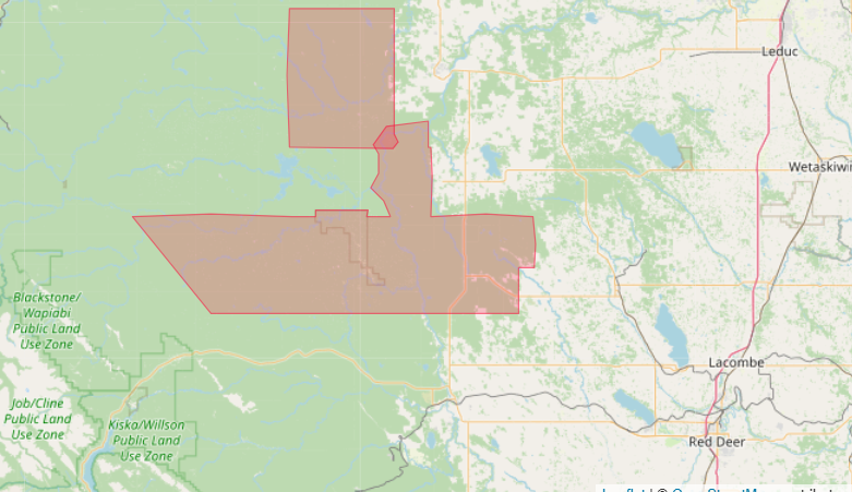 This is an Alberta Emergency Alert. Environment Canada has issued a Tornado Watch.

This Watch is in effect for:
Brazeau County
Clearwater County
O'Chiese 203
Sunchild 202
(See map below) 

Conditions are favourable for the development of severe thunderstorms which may produce