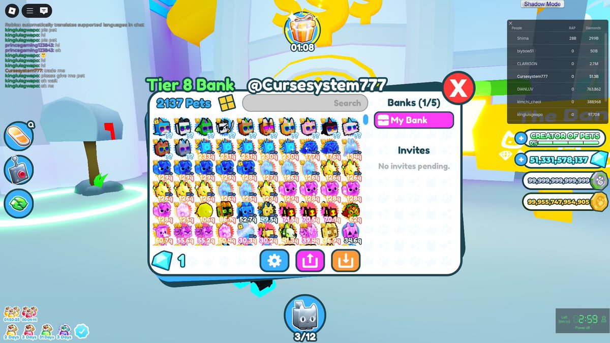 Famousganjha18's tweet image. #PEtsimulatorx 
@roblox 
@buildintogames 
@petsimulatorx