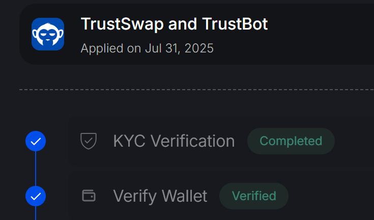 显示对 TrustSwap 项目全力支持的截图