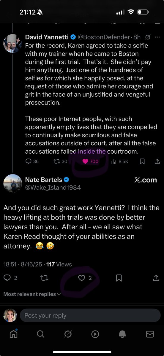 jelly221's tweet photo. @Wake_Island1984 @BostonDefender @JaggedBostonian Sad ratio for a sad man. Find someone else to harass, or maybe just refrain altogether. @BostonDefender is a hero. https://t.co/QvGy8Hmkkr