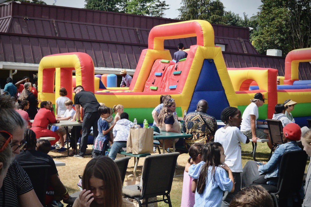 A party, a celebration… our 15th Great Big Backpack Give! Come enjoy the music and food and bouncy houses and backpacks and school supplies. See ya on the lawn!