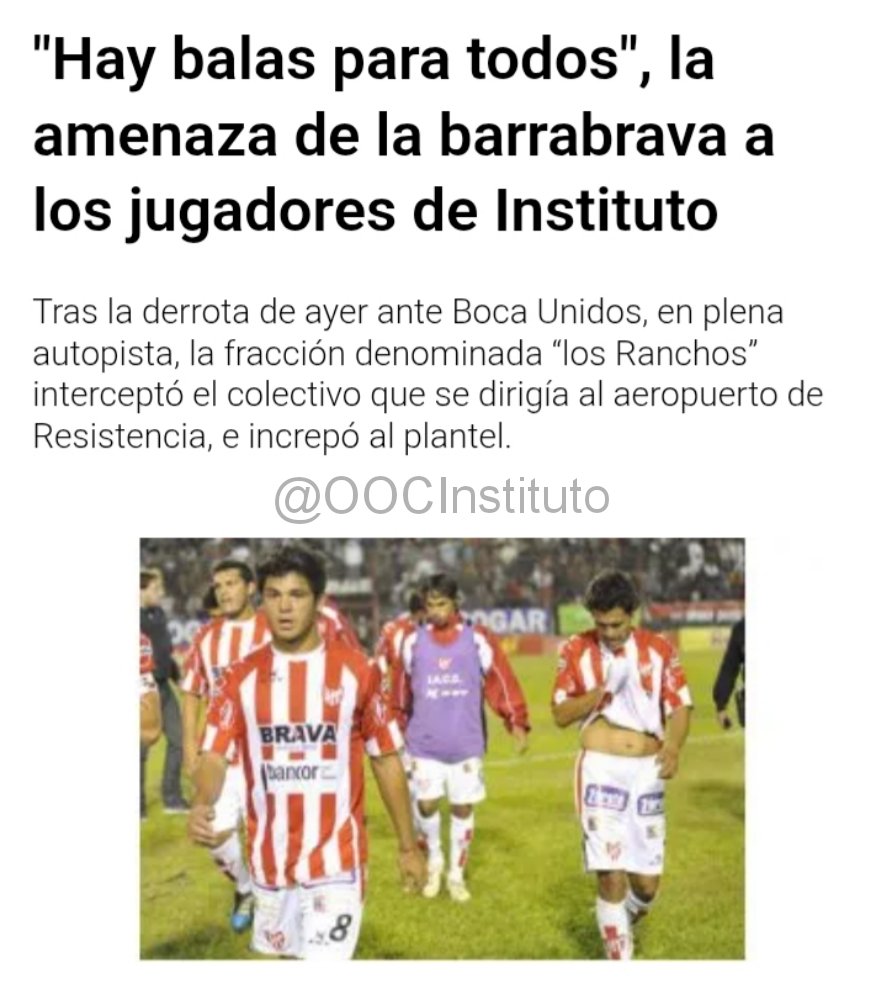 Instituto supo tener una hinchada con sangre.