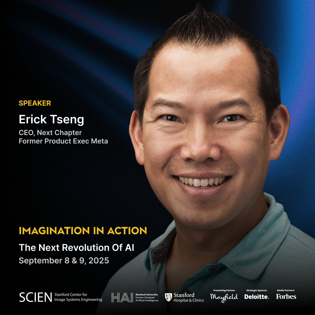 Excited to be joining an incredible lineup of thought leaders at the Imagination in Action Conference (Sept 8–9) at Google and Stanford University. I’ll be speaking about the future of AI and health tech.

Would love to see you there! Registration details: imaginationinaction.co