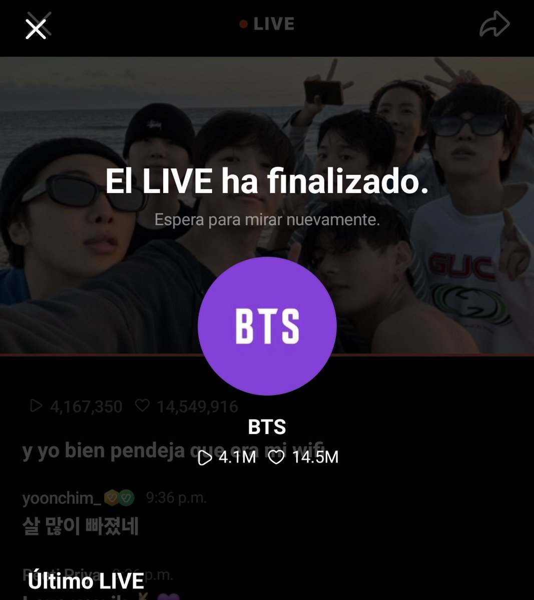 DÍGANME QUE FUERON PARTE DE LOS 4.1M VIENDO EL LIVE OT7??? MI FAMILIA ESTA REUNIDA, TODOS ESTAN REUNIDOS DISFRUTANDO DE PASAR TIEMPO JUNTOS, DIOS, LOS AMO😭💜